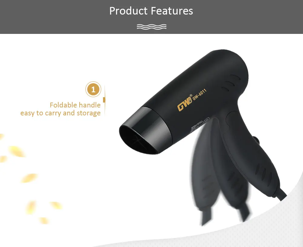 New Professional Electric Mini Hair Dryer Folding Compact Travel Hair Styling Blow Dryer Foldable Handle EU Plug Hair Diffusers