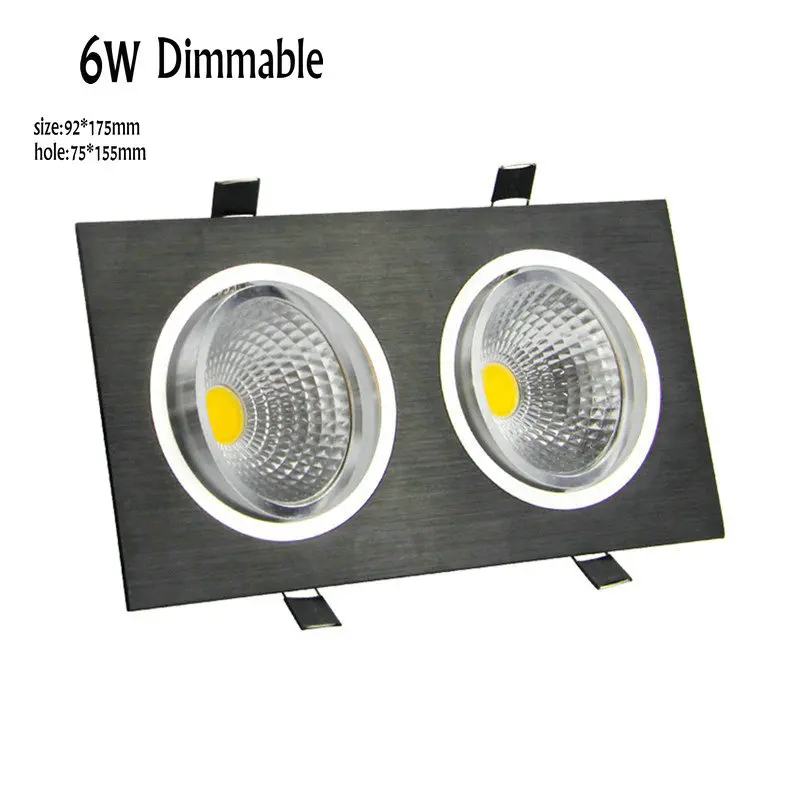 1 шт затемняемый 6w 220v встраиваемые Cob с двойной головкой Светодиодный точечный