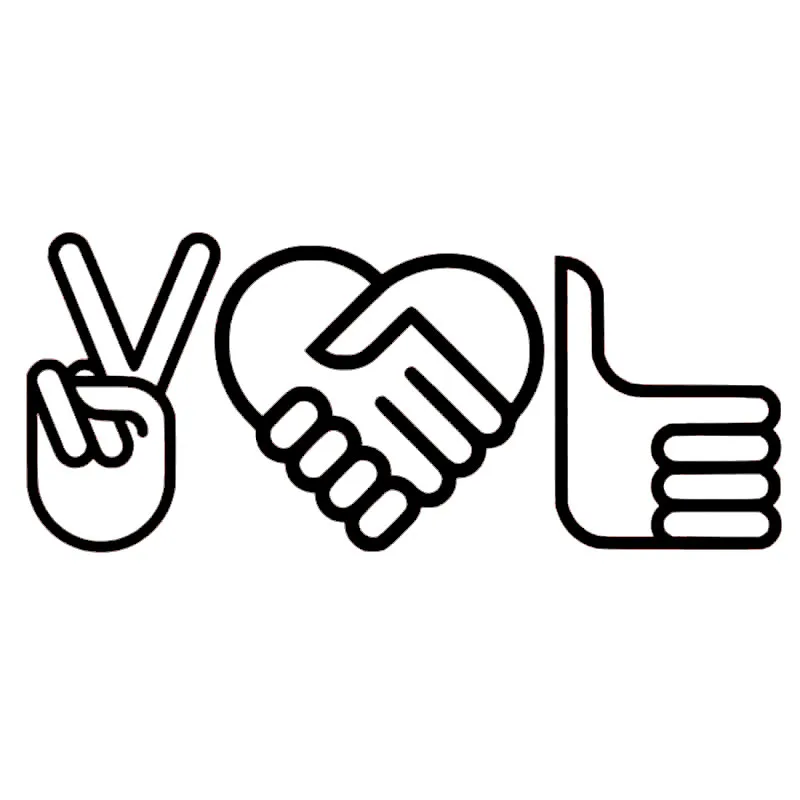 

Victory Praise Handshake Car Stickers Friendship Love Happiness Hand Signs Vinyl Decal jdm Truck Bumper Auto Door decors