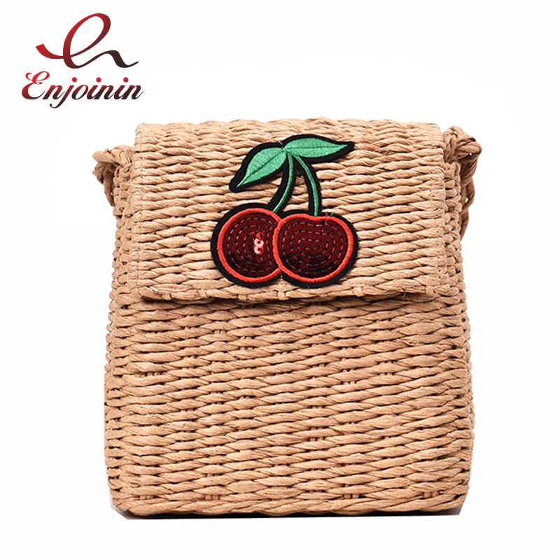 Sequins Woven Straw Fashion Ladies Shoulder Bag Handbag Casual Vacation For Women Crossbody Female Totes Bolsa |