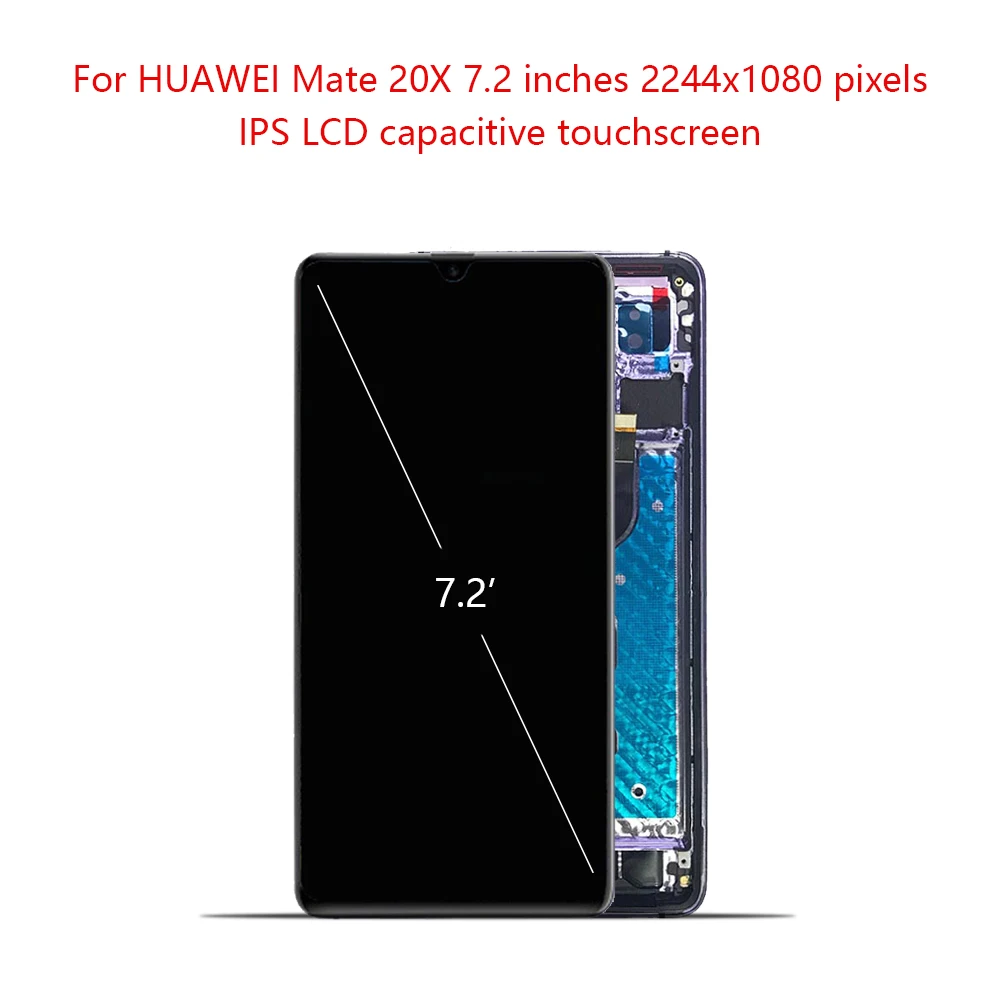 ЖК дисплей Super AMOLED 7 2 &quotдля HUAWEI Mate 20 X с сенсорным экраном и рамкой дигитайзер для