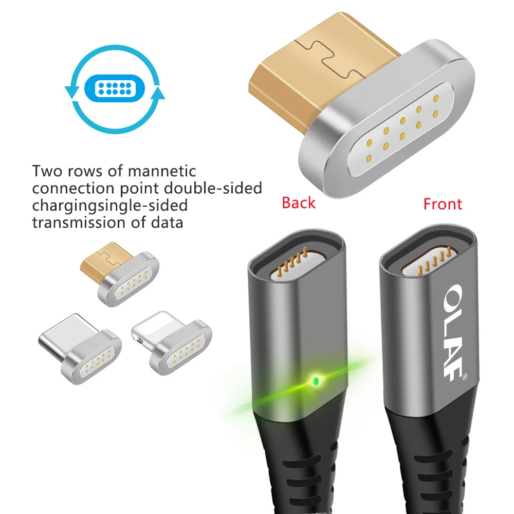 Олаф магнитное зарядное устройство USB кабель адаптер для iPhone Micro usb type C кабель для мобильного телефона Быстрая зарядка магнит зарядное устройство адаптер