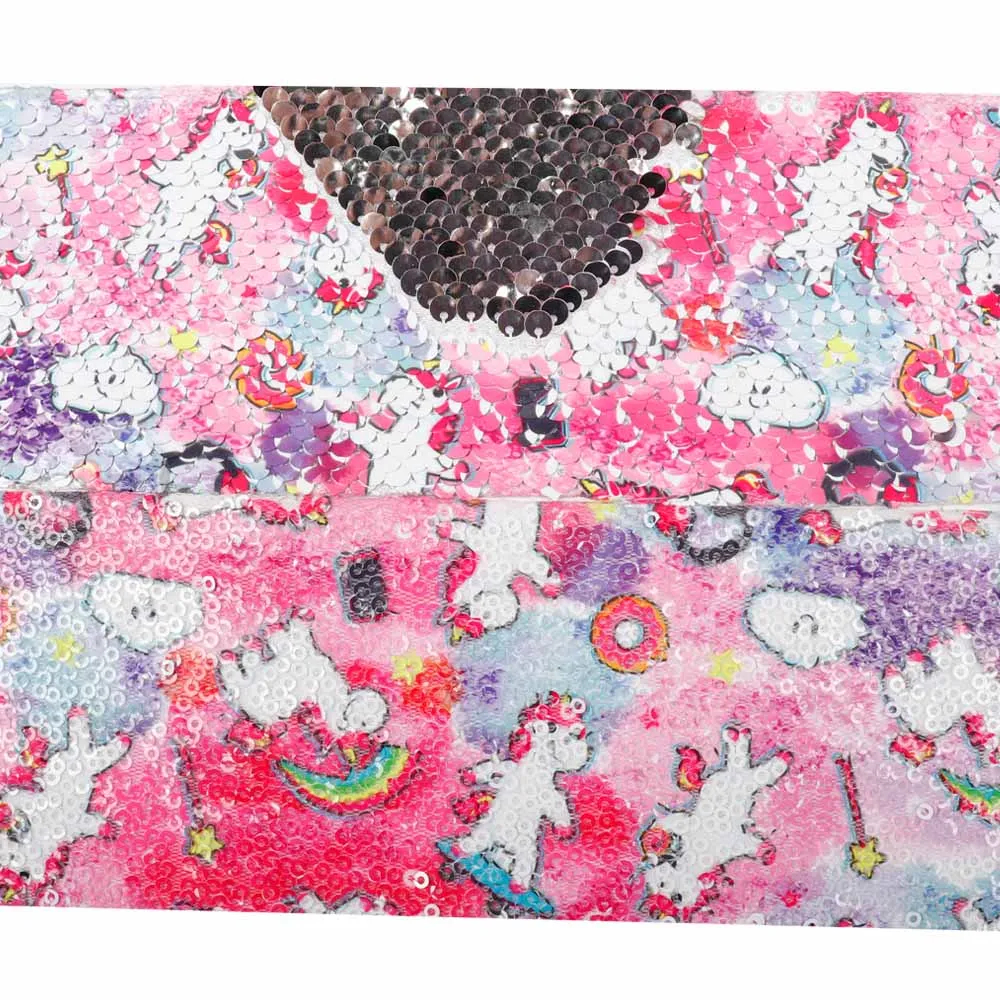 Ribbon Polyester Sequin Cute Unicorn Printed DIY Hair Bows Decoration Accessories Children Birthday Party Decorations 75mm 2Y | Дом и сад