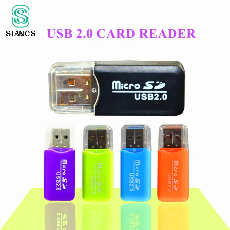 SIANCS цветной внешний кард ридер мини USB 2 0 для tf карт ПК MP3 MP4 плеер usb хаб