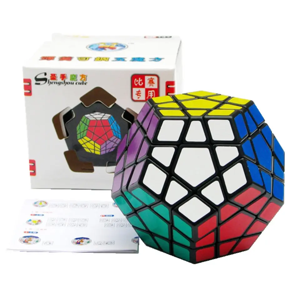 Shengshou 3x3 кубик рубика Megaminx черный белый стикер 3x3x3 магический куб-мегаминкс 3 слоя