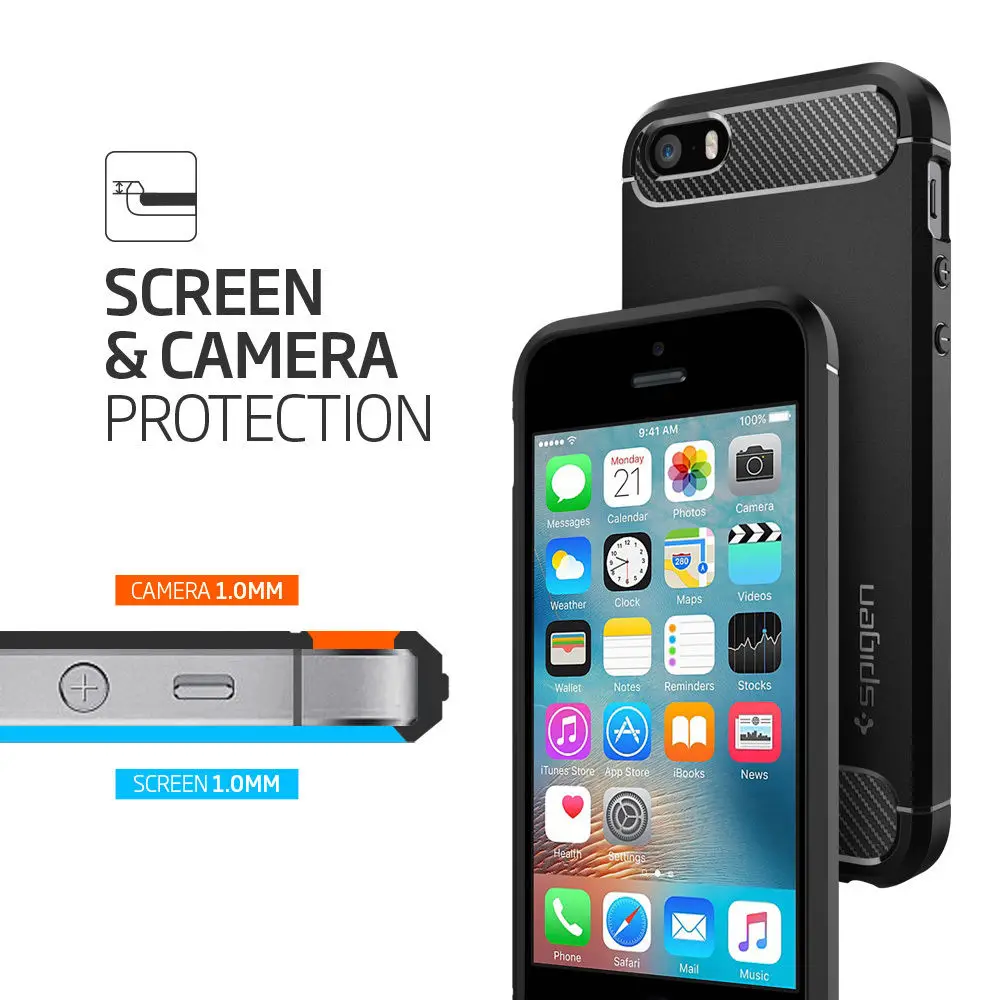 100% Оригинальные SPIGEN прочный защитный чехол подставка для iPhone 5S / SE 5|case for iphone|armor