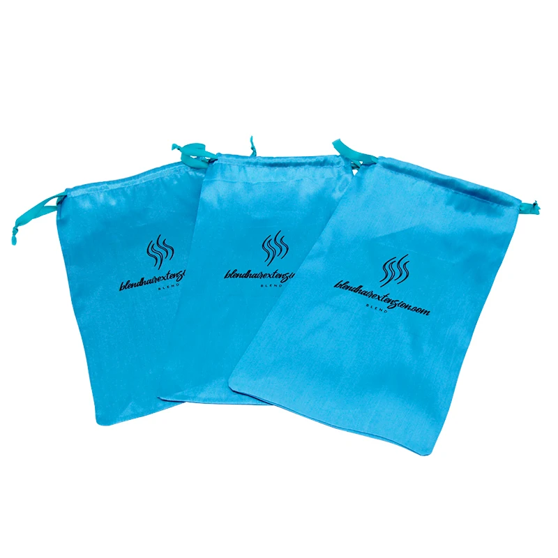 New Design Blue Drawstring Bags Hair Extension Packaging Bag Women Accessories Storage Pocket Custom Accept | Дом и сад