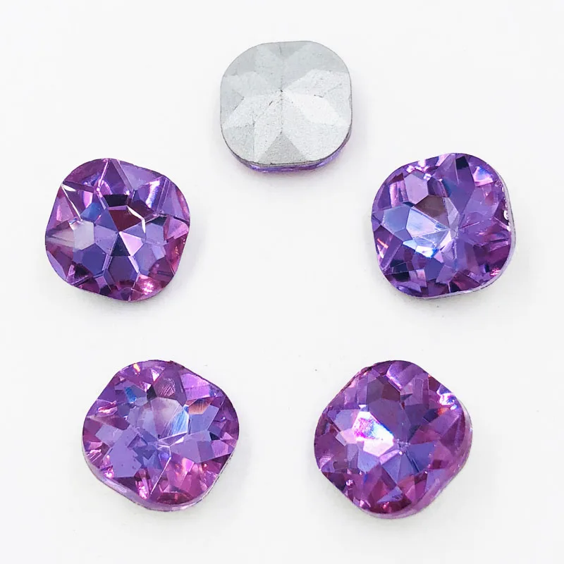 Crystal Violet Класс A Кристалл Стекло объемные Стразы, жир площадь филе Стразы россыпью diy 50 шт 12 мм - Цвет: Crystal Violet