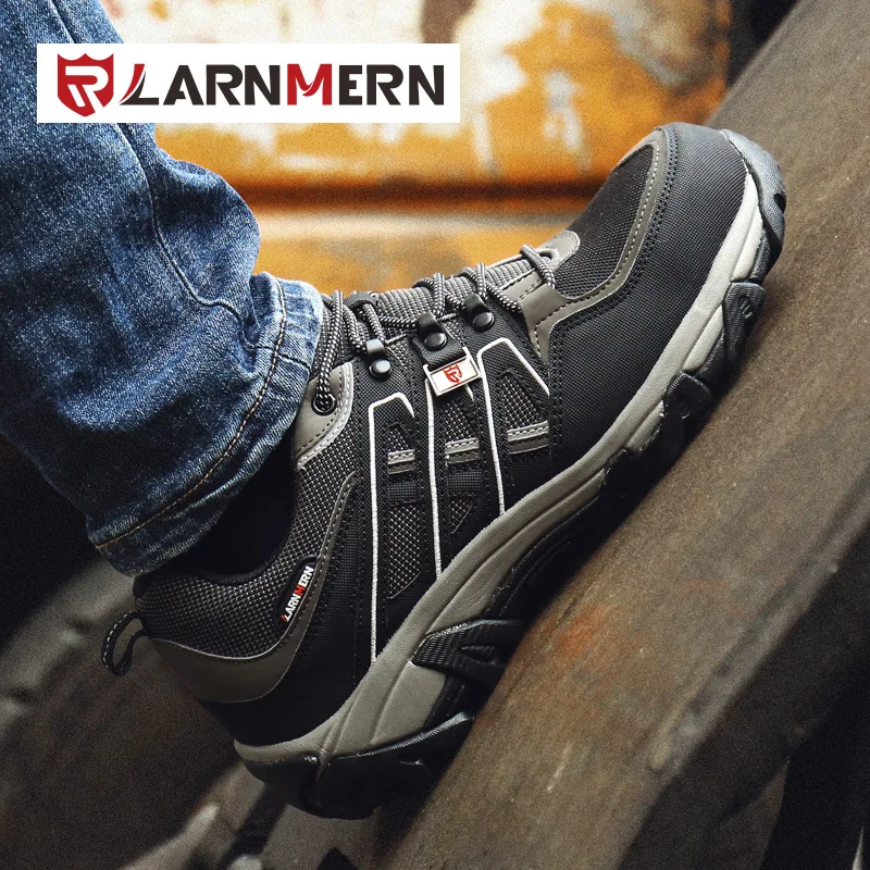 LARNMERN/Защитные рабочие ботинки со стальным носком для мужчин дышащие