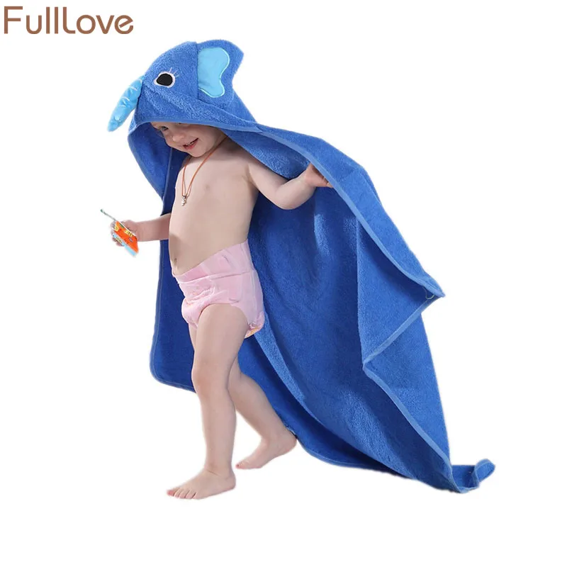 FullLove 90*90 см 1 шт. микрофибра мультяшное полотенце с капюшоном для детей голубое
