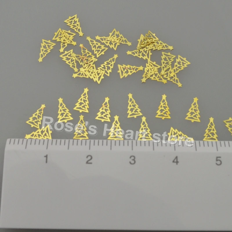 2018 1000 шт Золотые елки металлические наклейки на ногти из фольги 3d украшения для