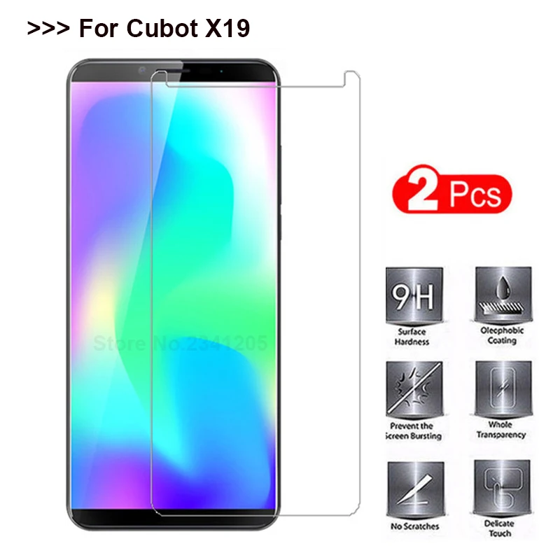 

2PCS Tempered Smart Phone Glass For Cubot X19 Case 5.93 Explosion Proof Screen Protector For Cubot X19 Protective Film Glass