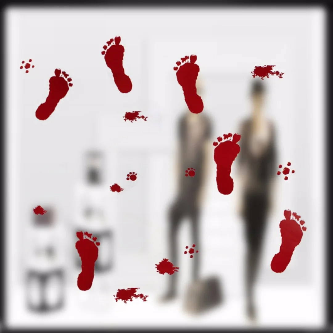 Halloween Scary Bloody Handprint Footprint Window Clings Door Cover Party Decor 2019 Newest | Дом и сад