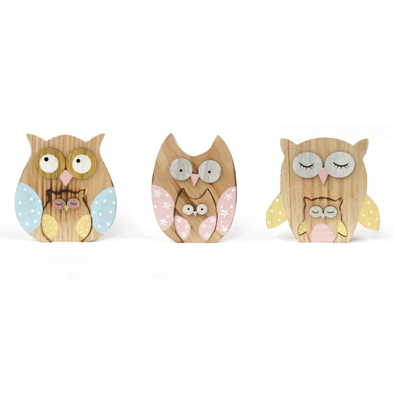 

Matryoshka Owl Decoration 3 Set/Lot Wood Owl Decoration Dolls Log Craft 14*11*2cm Home Decor Party Diy Decoration supplies