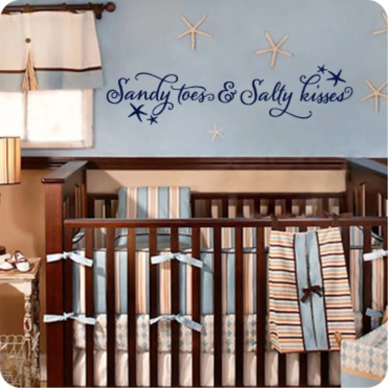 

Beach Quotes Wall Stickers Ocean Starfish Vinyl Lettering Baby Nursery Wall Decals For Kid's Room Children Wallpaper 613Q