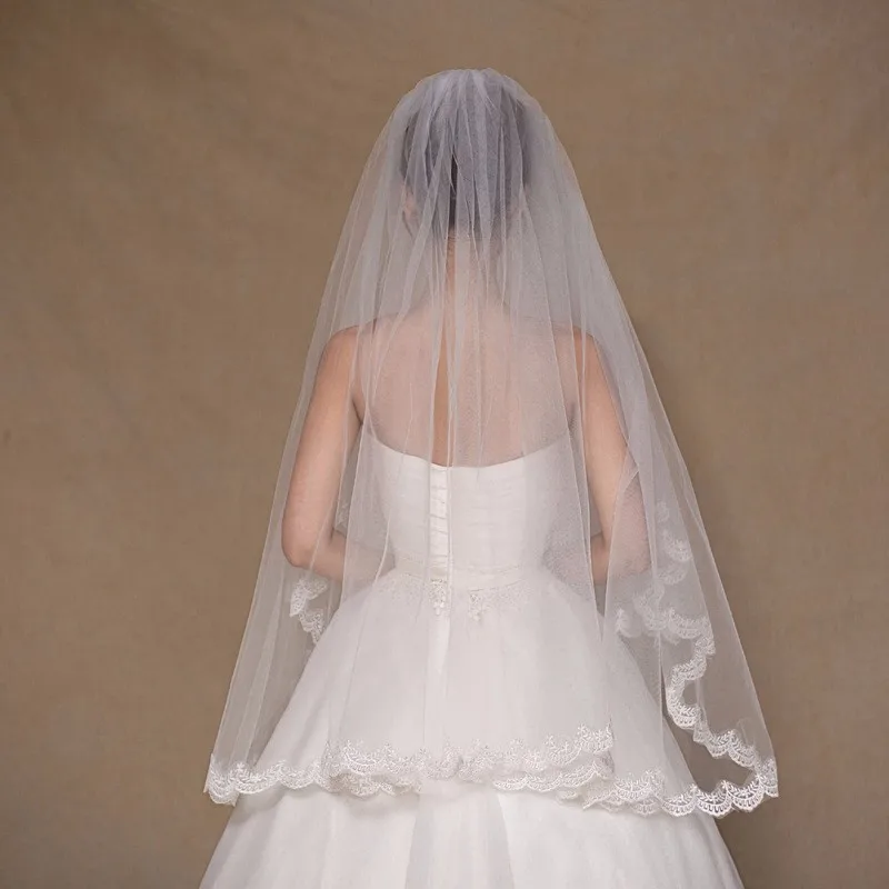 Белый Кот Короткие Фата с Расческой Аппликация Край Свадебная Аксессуар