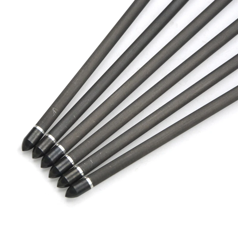Bestellen 6/12 Stücke Bogenschießen Reinem Kohlenstoff Pfeil Carbon Faser Wirbelsäule 400 ID6.2mm GPI7.5 Pfeil Verbindung/Recurve Bogen Outdoor Schießen Zubehör