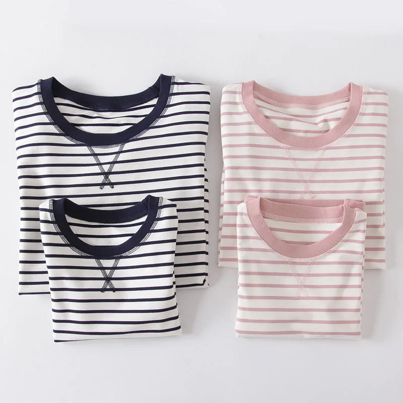 

Qianxiu Spring Woman Pajama Set Modal Cotton Terry Pyjamas Women Long Sleeve Stripe Lovers Pajamas Exercise Can Wear Outside