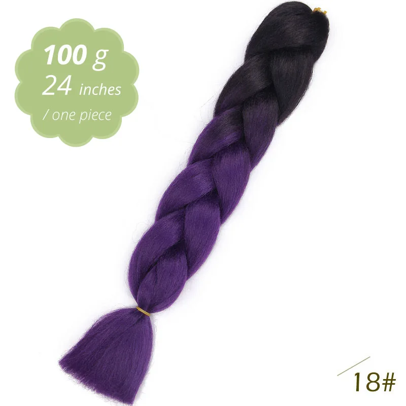 18 AISI BEAUTY Crochet Braids Synthetic Hair Jumbo Braiding Hair 100g/Pack Pink Grey Twists Braids Hair Extensions - Цвет: 18