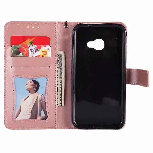 Чехол для samsung Galaxy Xcover 4 откидная крышка кожаная мягкая подставка слот карт