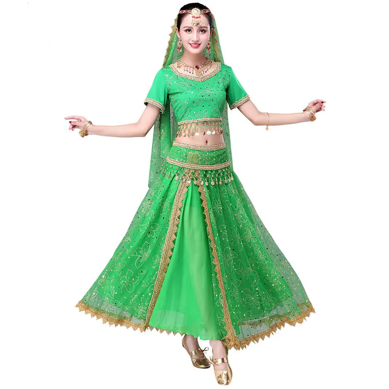 2018 Sari Dancewear женский комплект одежды для танца живота индийские танцевальные