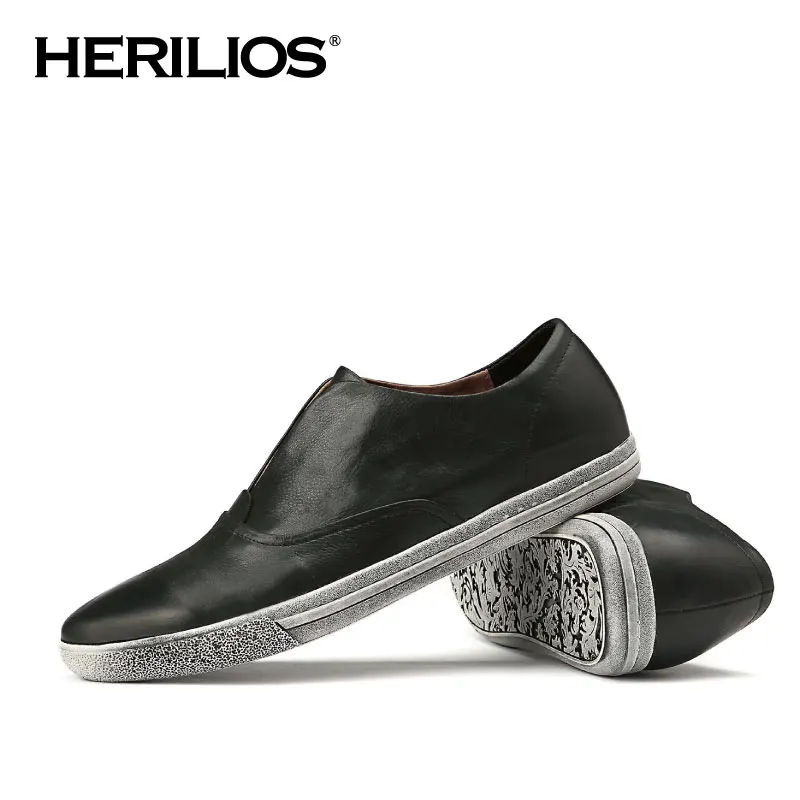 2016 Весна/Осень Herilios мужской Кожаный Brogue Платье Скольжения на loafer Вождения