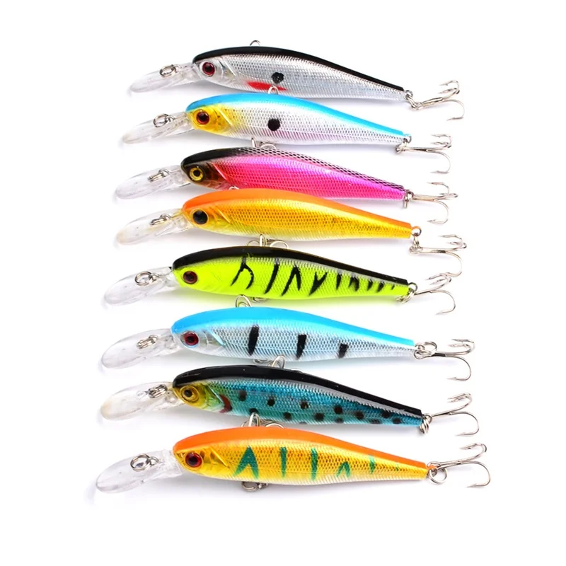 

8pcs/lot 9.5g carp Fishing Lure set wobblers black minnow kit jerkbait artificial hard bait for sea fishing crankbait swimbait