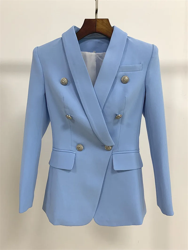 Осень Зима Высокое качество 2019 стильное пальто для женщин дамы серебряный лев