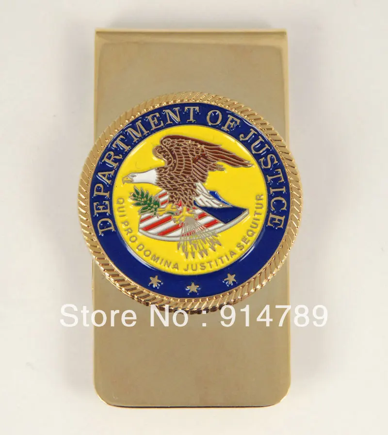 

Металлический значок Министерства юстиции США DOJ, зажим для денег-33177