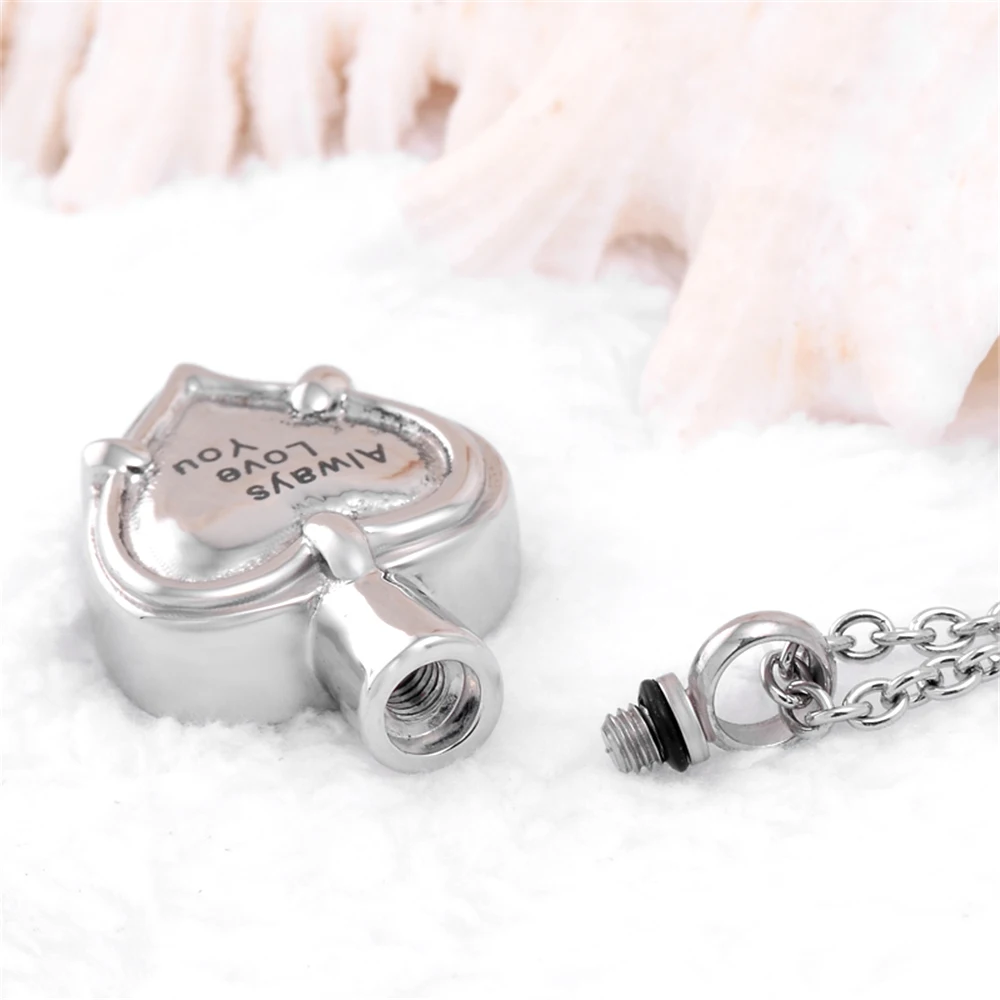 

Always Love you Heart Ashes Keepsake Memorial Jewelry Stainless steel Cremation Urn Necklace Urn Casket