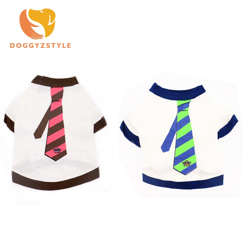 Собака футболки летние дышащие Print Tie Дешевые хлопок Pet жилеты Puppy Cat Одежда