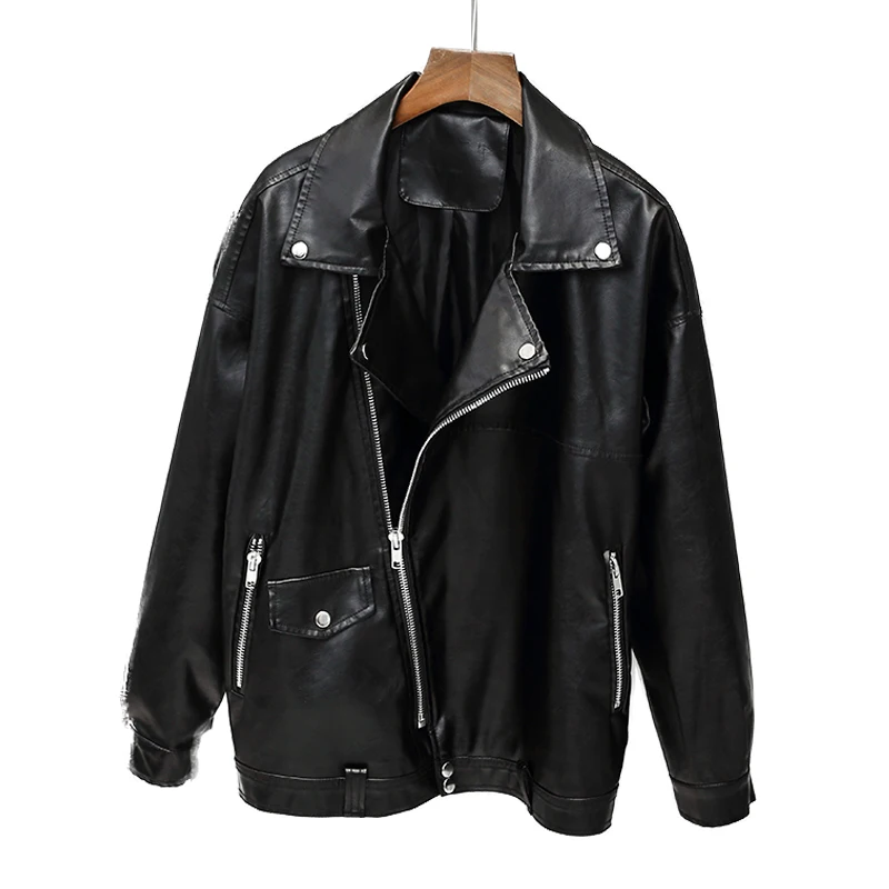 Женская байкерская куртка из искусственной кожи в стиле панк|faux leather jacket|leather