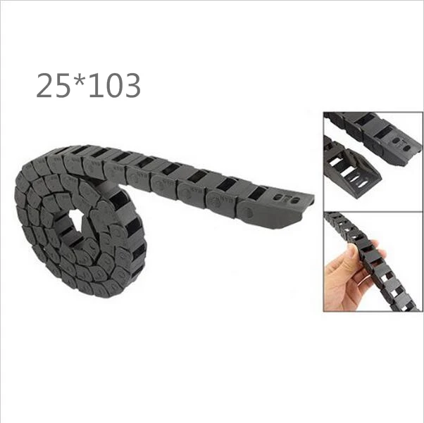 

Free Shipping 1M 25*103 mm Plastic Cable Drag Chain For CNC Machine,Inner diameter opening cover,PA66