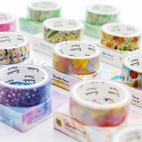 various floral foil washi tape diy decorative masking sticky adhesive tape for scrapbooking phone decoration