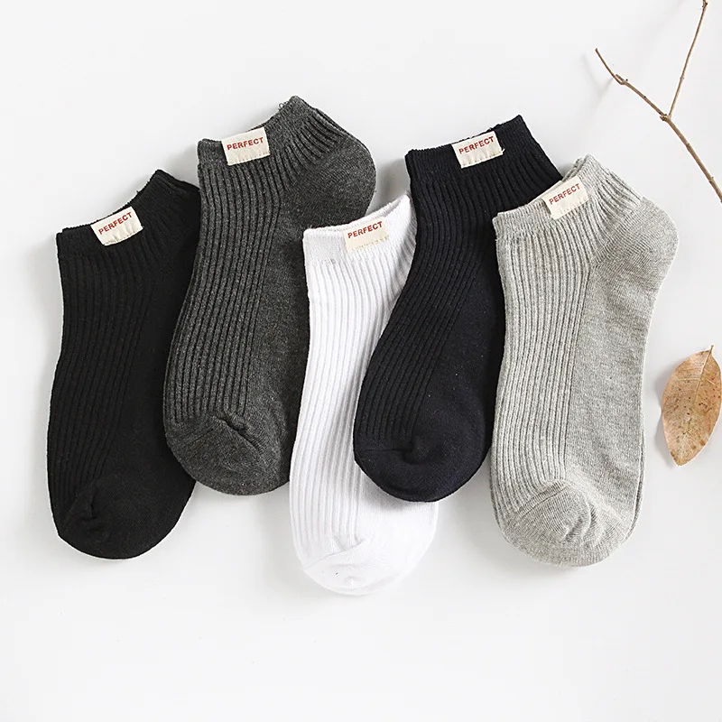 

Spring and summer new solid vertical stripes male socks Cotton comfortable breathable men's ankle socks