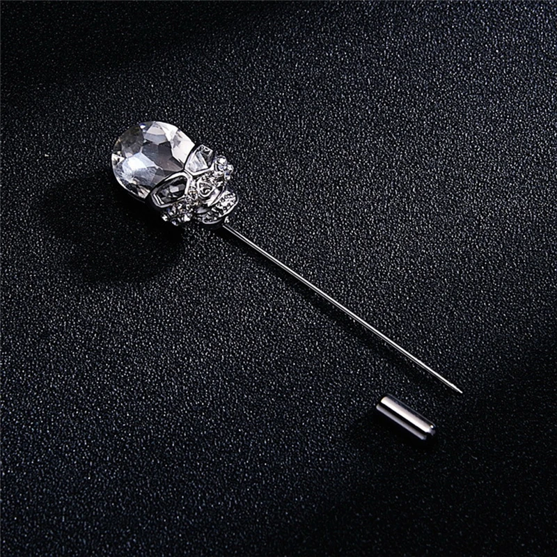 Модная простая длинная брошь из горного хрусталя с жемчугом для женщин