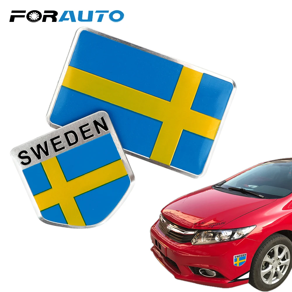 FORAUTO Шведский флаг автомобильная наклейка с защитой от царапин алюминиевая