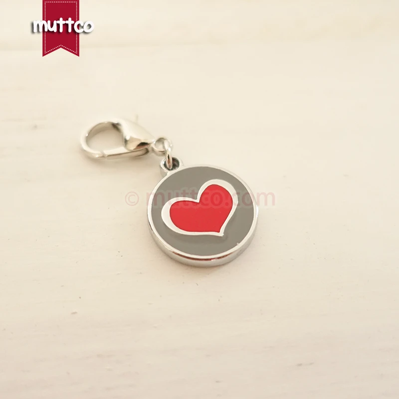 Лазерная гравировка 20 мм милая печать в форме сердца 2 цвета бирка для собаки