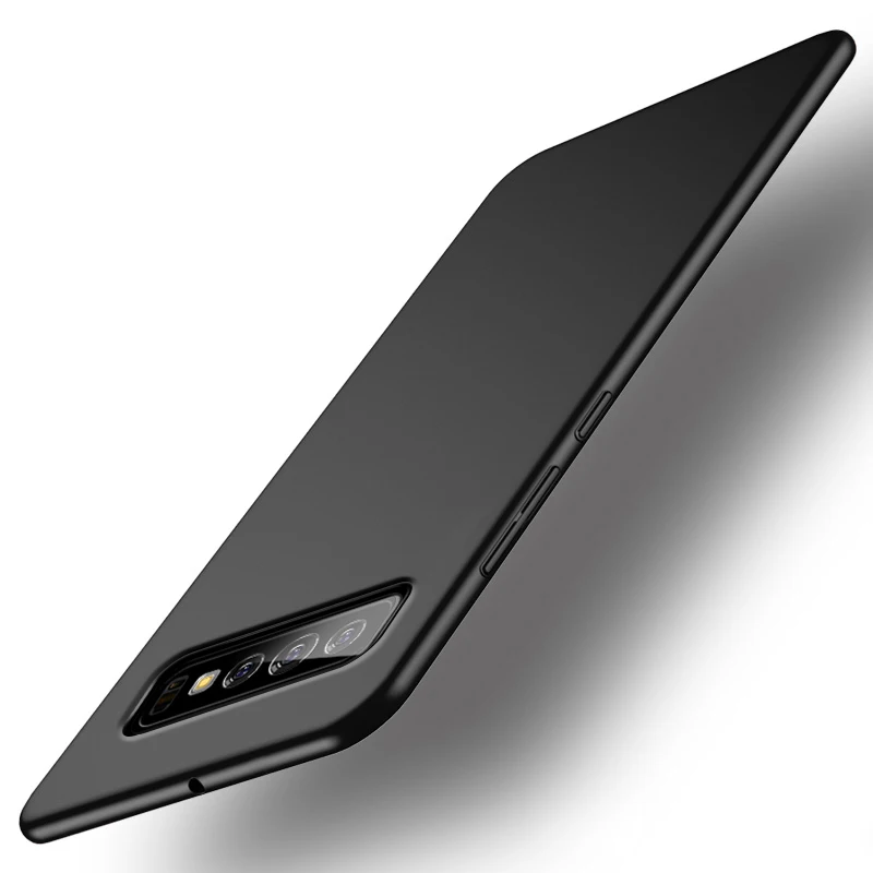Черный Ультра-тонкий Противоскользящий Жесткий Чехол для samsung M20 M10 S10E S10 S8 S9 плюс S7 S6 Edge Note 9 8 J4 J6 A6 A7 A8 A9 резиновый матовый чехол - Цвет: Черный