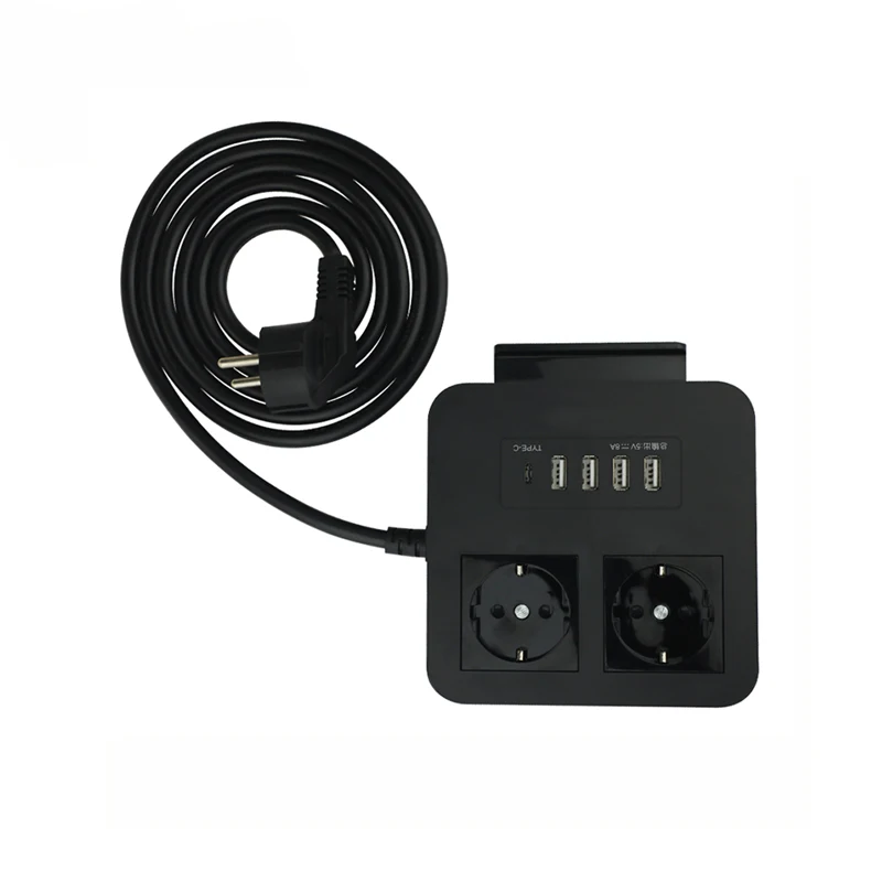 Настольный шнур питания 2 м: розетки европейского стандарта + 4 usb зарядного