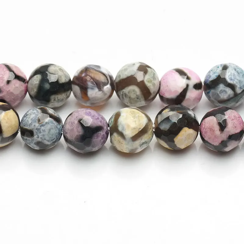 

6-12mm Round Faceted Mixed Color Tibetan Buddhism Buddha DZI Agates Beads For Jewelry Making Beads 14'' Tortoise Back DIY Beads