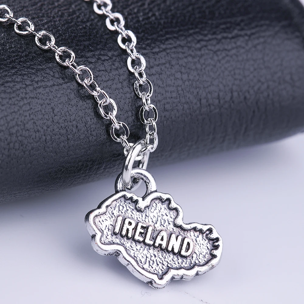Skyrim Ирландия Карта кулон ожерелье для женщин/мужчин Античный посеребренный Шарм