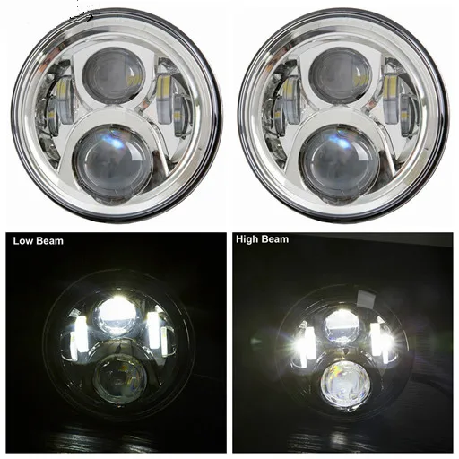 60W Chrome Из CN) " светодиодный DRL фары для ваз 2101 7" фары w Halo Кольцо Янтарный указатель поворота для Лада Нива 4x4 suzuki samurai - Цвет: 60W Chrome