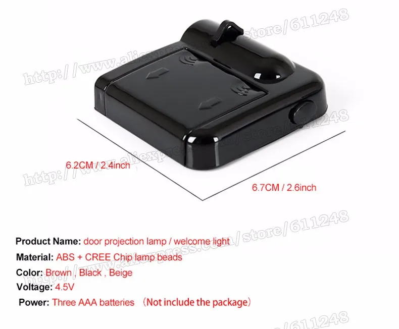 Беспроводной автомобильный светильник без дрели 2 шт. с логотипом светодиодный