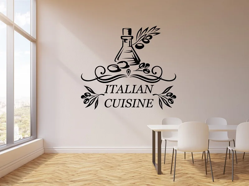 

Vinyl wall applique Italian cuisine olive food Italian restaurant fashion sticker mural CT15