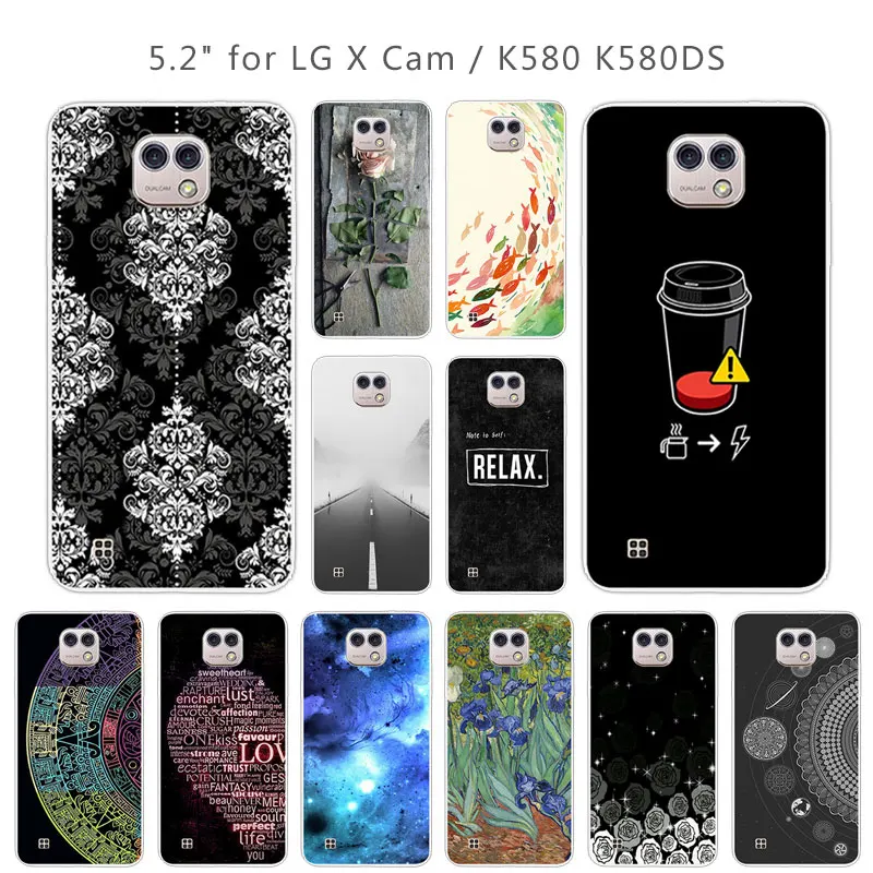 Cases for LG X Cam K580 K580Y Xcam K580DS 5.2 Inch Soft Silicone Clear TPU Marbles Covers Skin Lg |