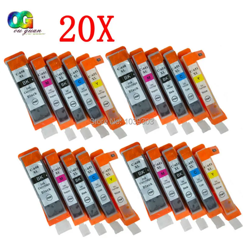 20 упаковок совместимый для CANON Pixma MG5560 MG5660 ix6860 IP7260 MG5460 MX726 MX926 картридж чернила