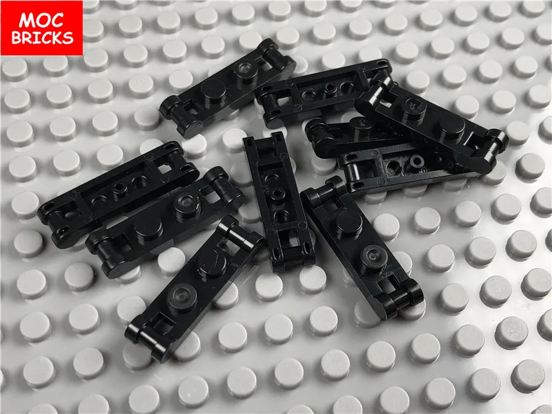 10 шт./лот MOC кирпичи сделай сам Черная Пластина Модифицированная 1x2 с ручками на