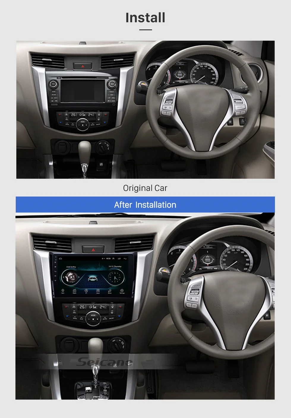 Seicane 2din Android 8,1 10,1 дюймов Автомагнитола для Nissan NAVARA Frontier NP300 2011 2012 2013- gps Автомобильный мультимедийный плеер