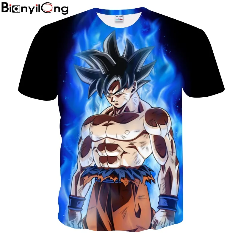 Новые аниме Dragon Ball Z Гоку 3d футболки Мода harajuku Лето для мужчин/мальчик Супер Saiyan